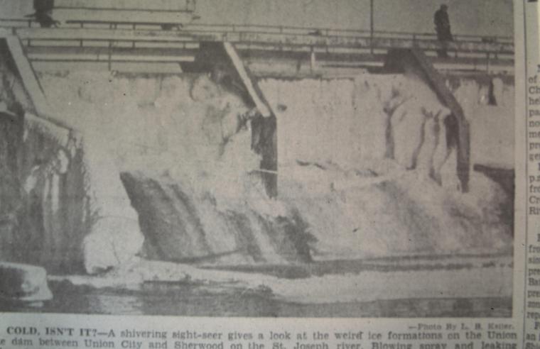 Dam frozen over in winter - Copy